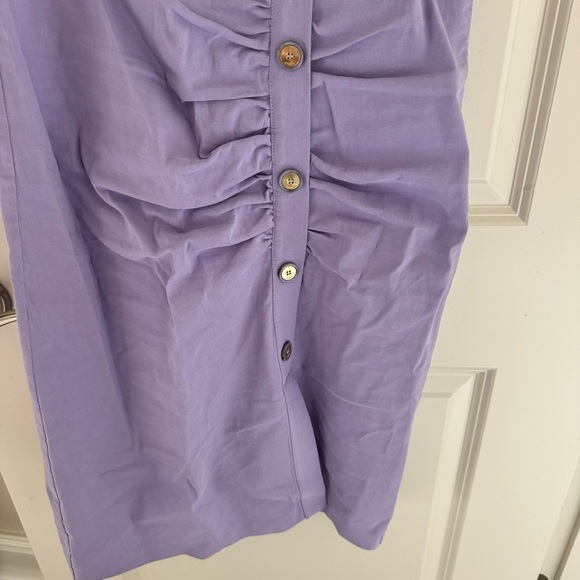 Pinko Lavender Purple Short Sleeve Asymmetric Button Front Dress | M - Picture 5 of 11